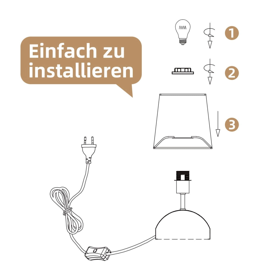 ZMH Lampada da tavolo E14 bianco lampada da comodino moderna 40W adatta per camere da letto e uffici
