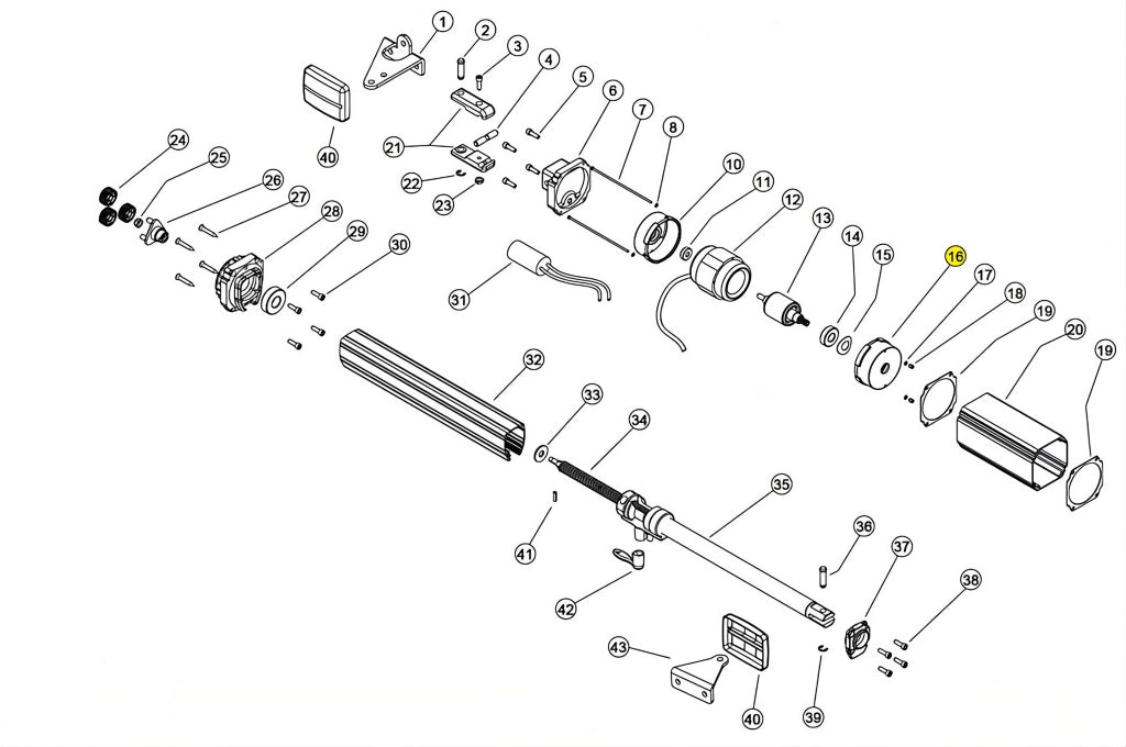 121023 COPERCHIO ANTERIORE STATORE ALLUMINIO LINEAR 11 VH 230V RICAMBIO