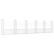 Cesto Gabbione a U con 6 Pali in Ferro 620x20x150 cm