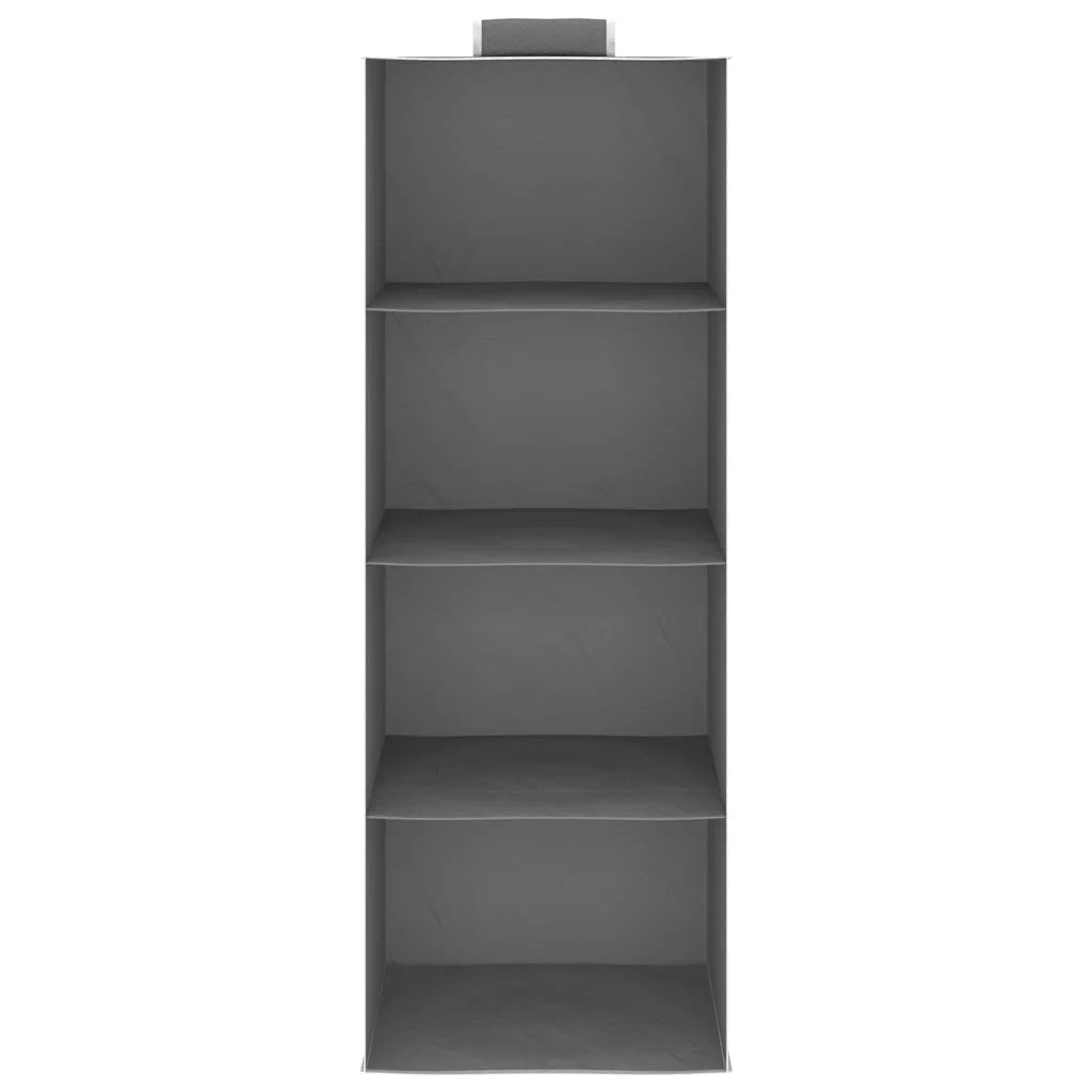 Organizer per Armadio da Appendere con 4 Ripiani 2 pz Tessuto 288324