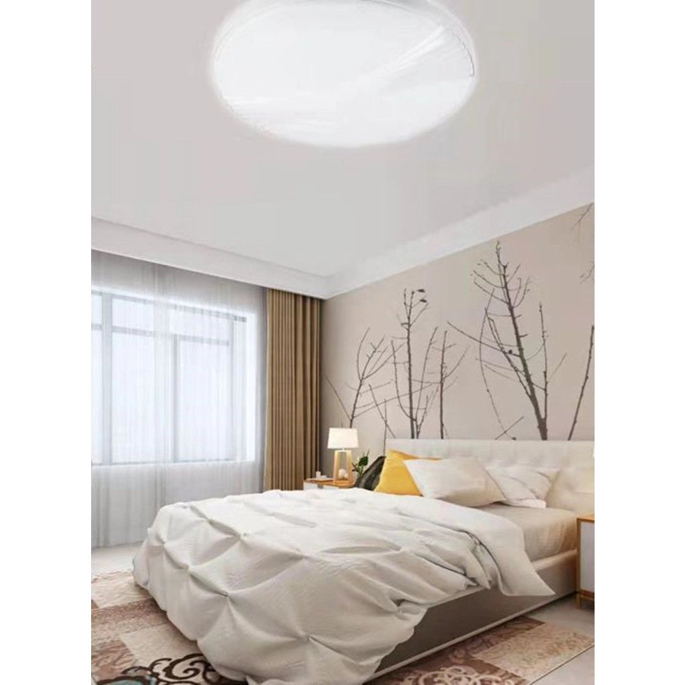 Trade Shop - Plafoniera Da Soffitto 45w Tondo Con Rilievo Rigato Luce Fredda 6500k Fst-40a23524 -