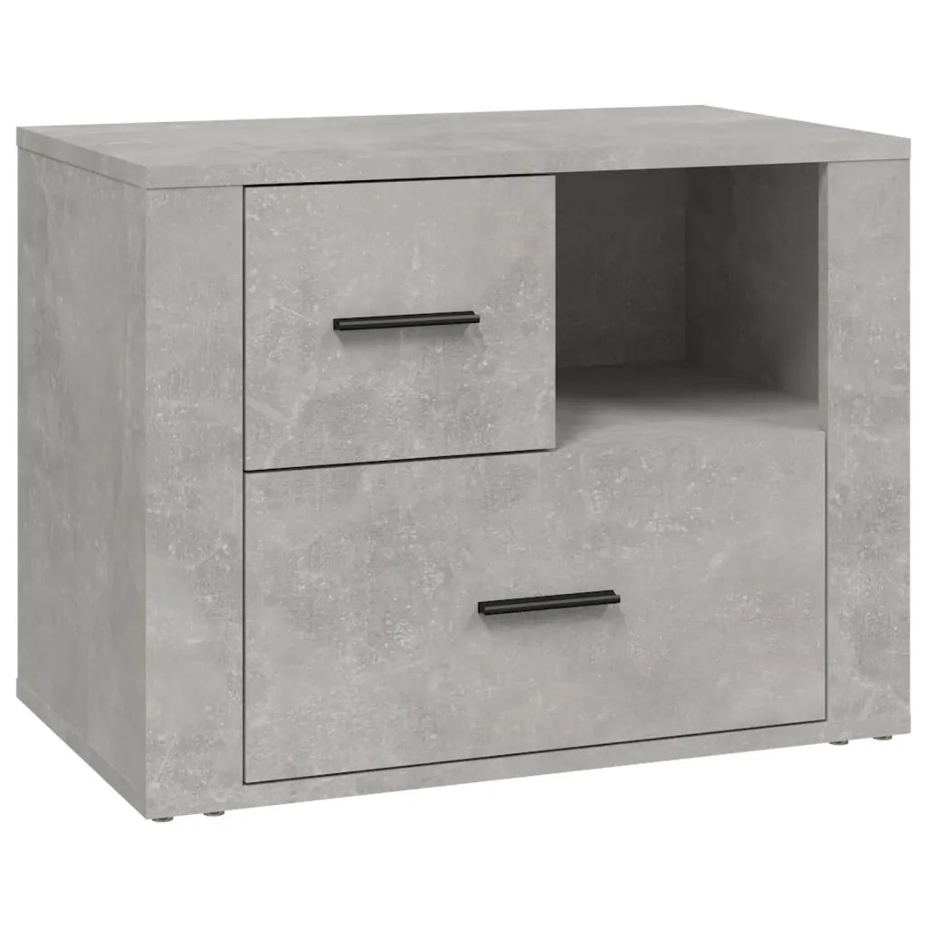 Comodino Grigio Cemento 60x36x45 cm in Legno Multistrato 816740
