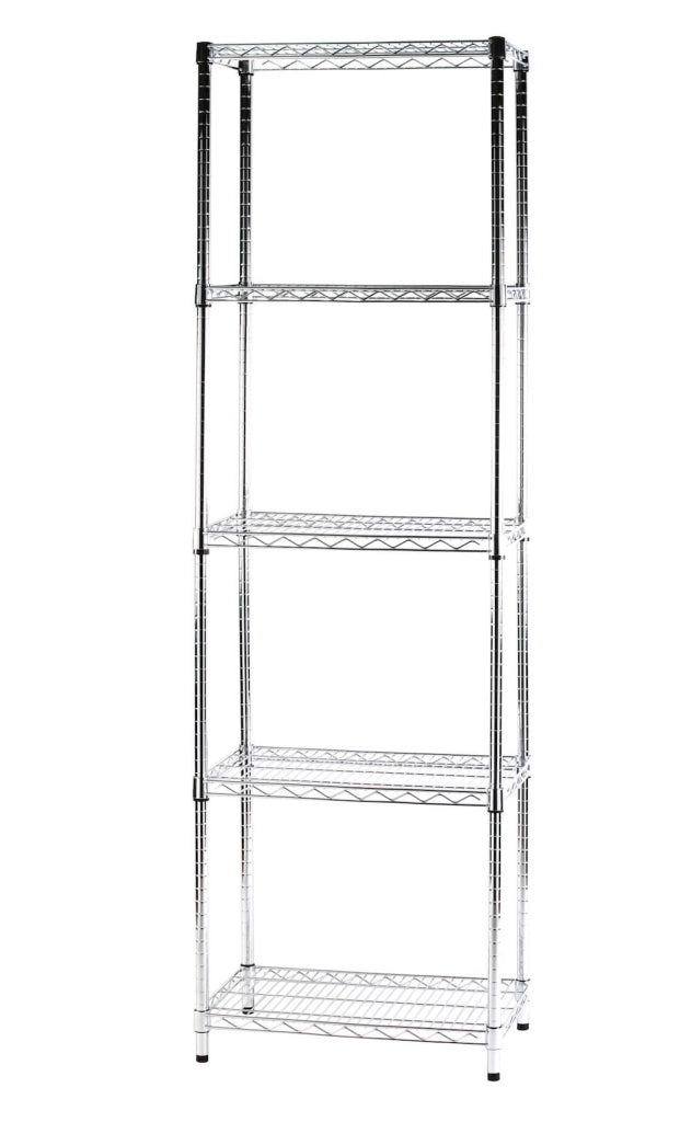 Scaffale 5 Ripiani 60x35x200 cm in Metallo Cromato Tosini