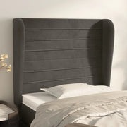 Testiera ad Orecchio-Testata con Orecchie Grigio Scuro 83x23x118/128 cm in Velluto 237561