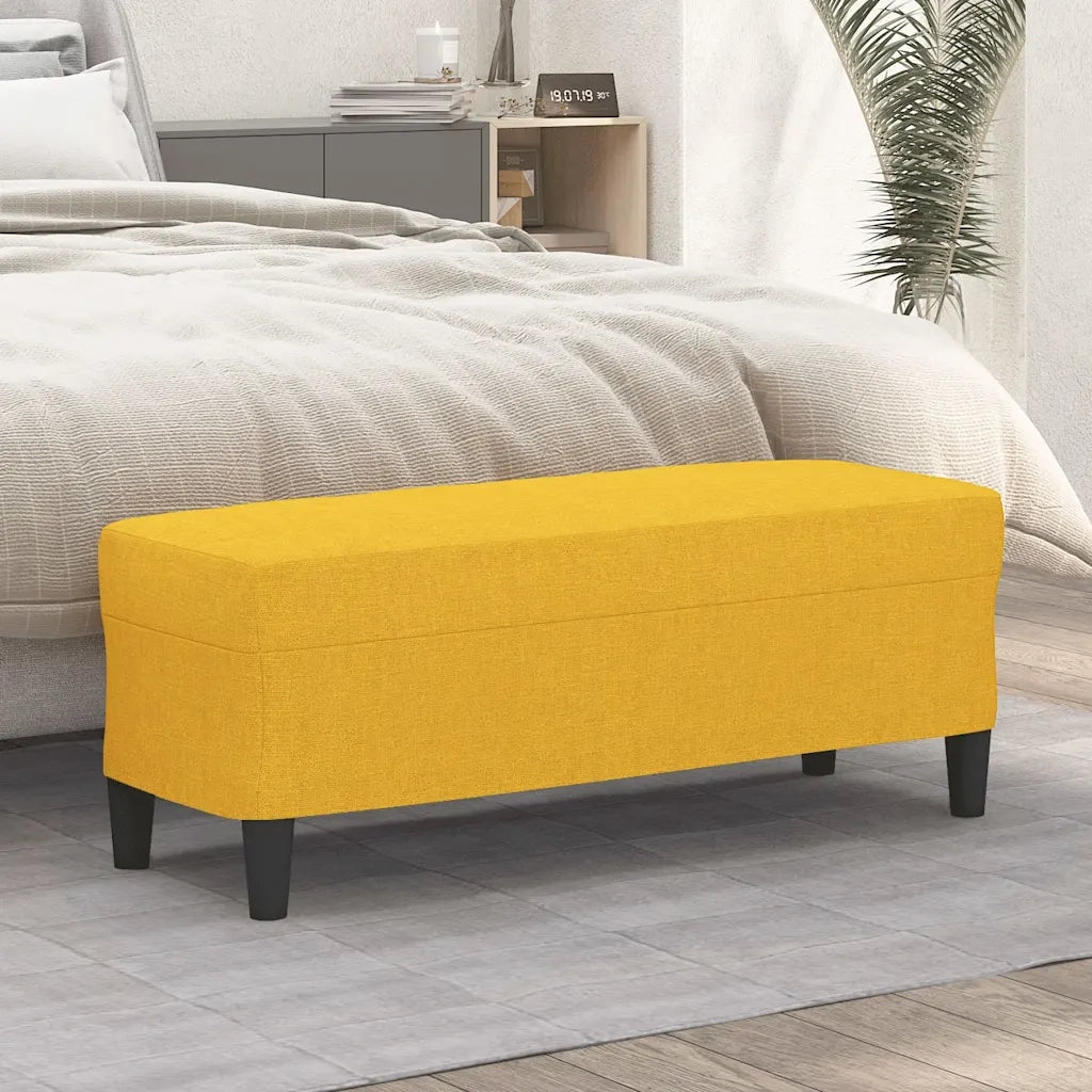 Panca Giallo Chiaro 100x35x41 cm in Tessuto