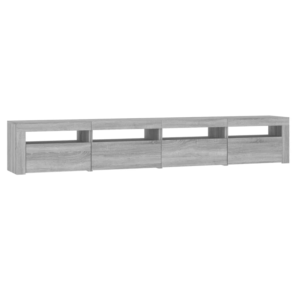 Mobile TV multimediale mensola TV credenza mobile TV sala da pranzo soggiorno camera da letto con luci LED Sonoma 240 x 35 x 40 cm grigio 02_0026815