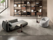 Tavolino Tee con top in ceramica su vetro marmo Calacatta Borghini e struttura in metallo bronzo - Stones