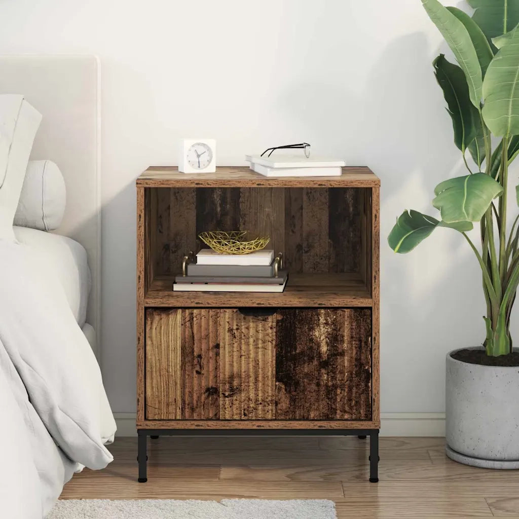 Comodino | Armadio da Notte | Mobiletto da notte con cassetto Legno vecchio 49 x 36 x 61 cm