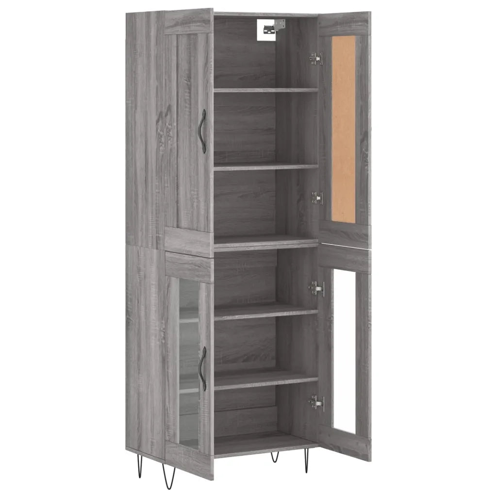 Credenza Grigio Sonoma 69,5x34x180 cm in Legno Multistrato 3199655