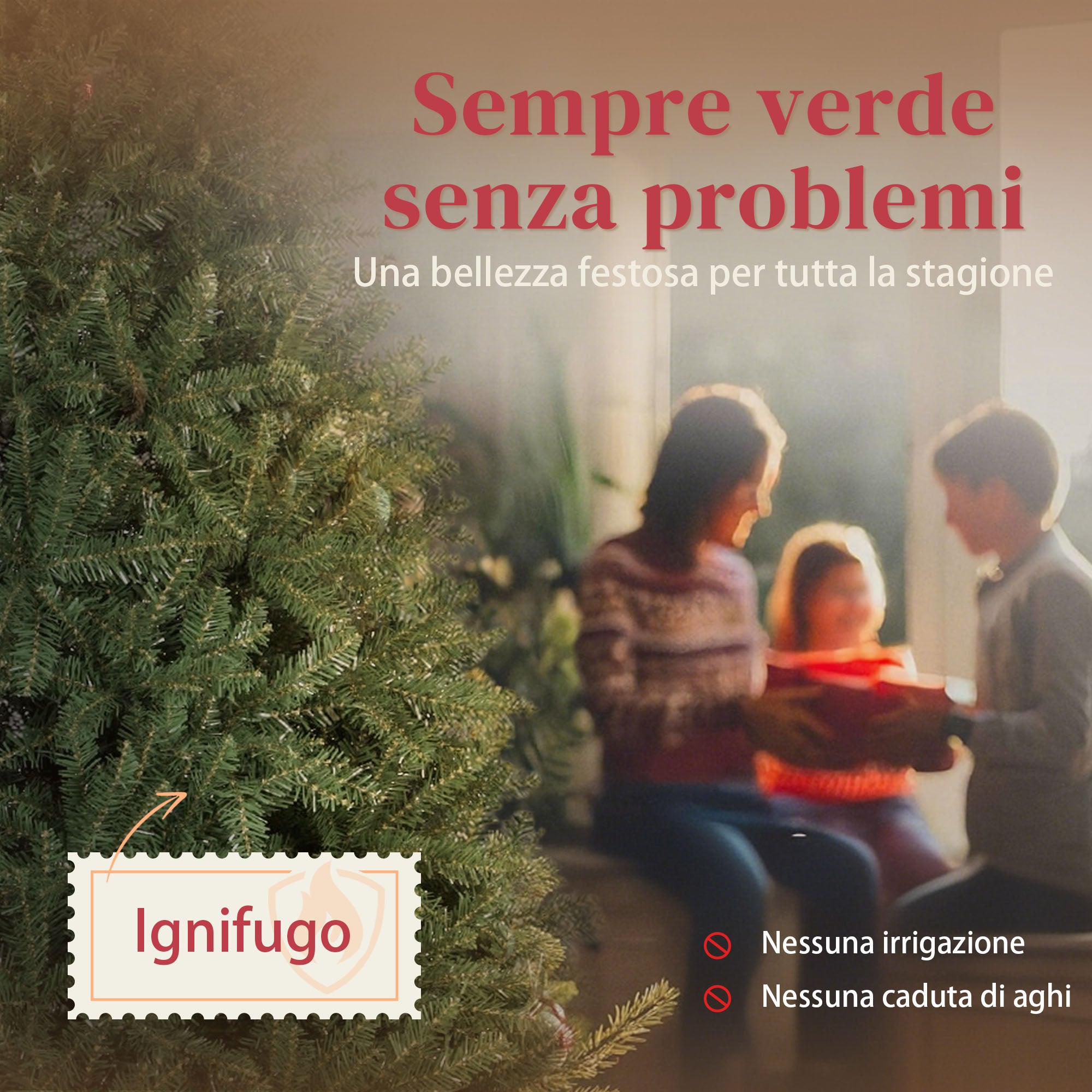 Albero di Natale Artificiale  210 cm 2641 Rami a Cerniera e Base in Metallo Verde