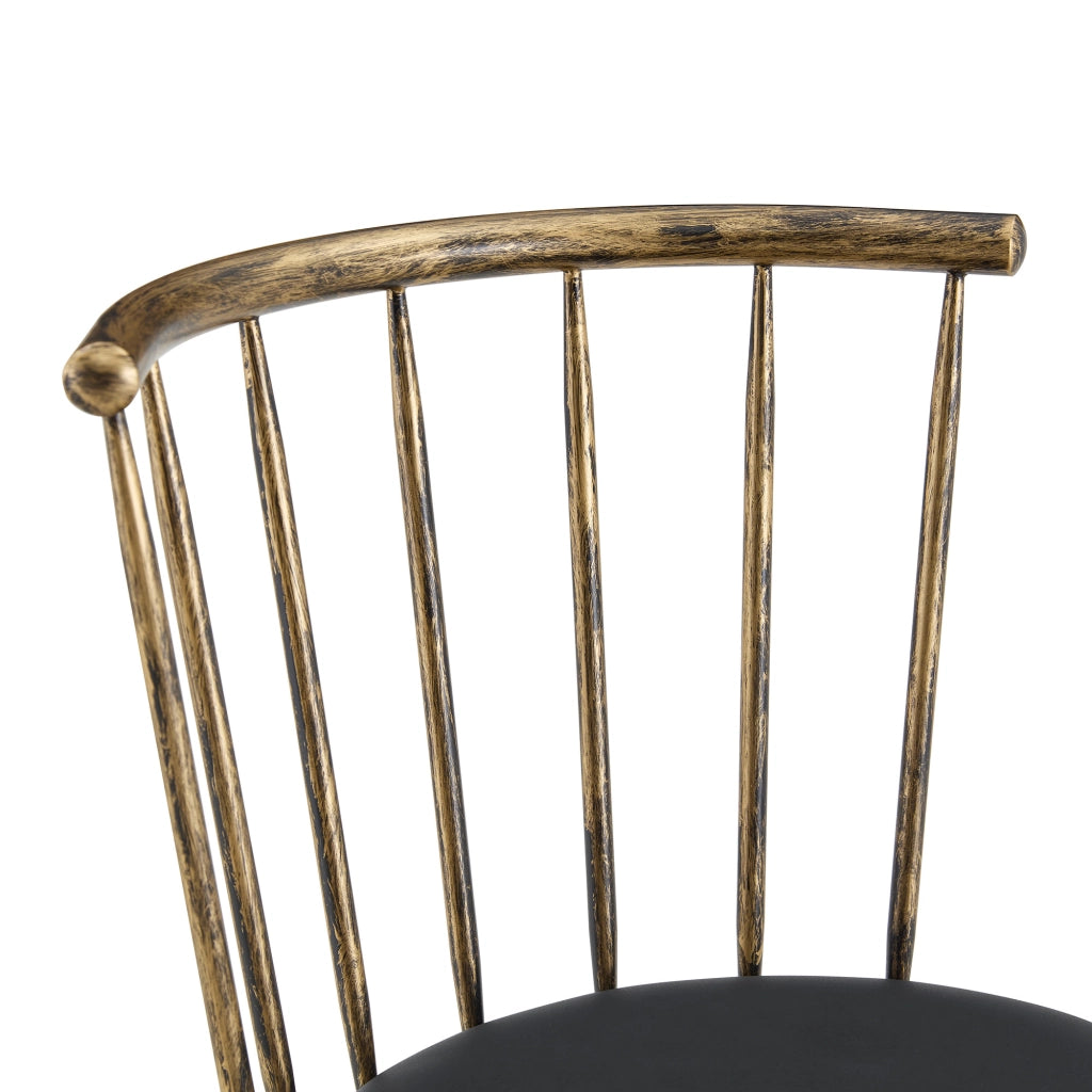 SGABELLO DA BAR stile Windsor con seduta imbottita 73 cm nero/marrone