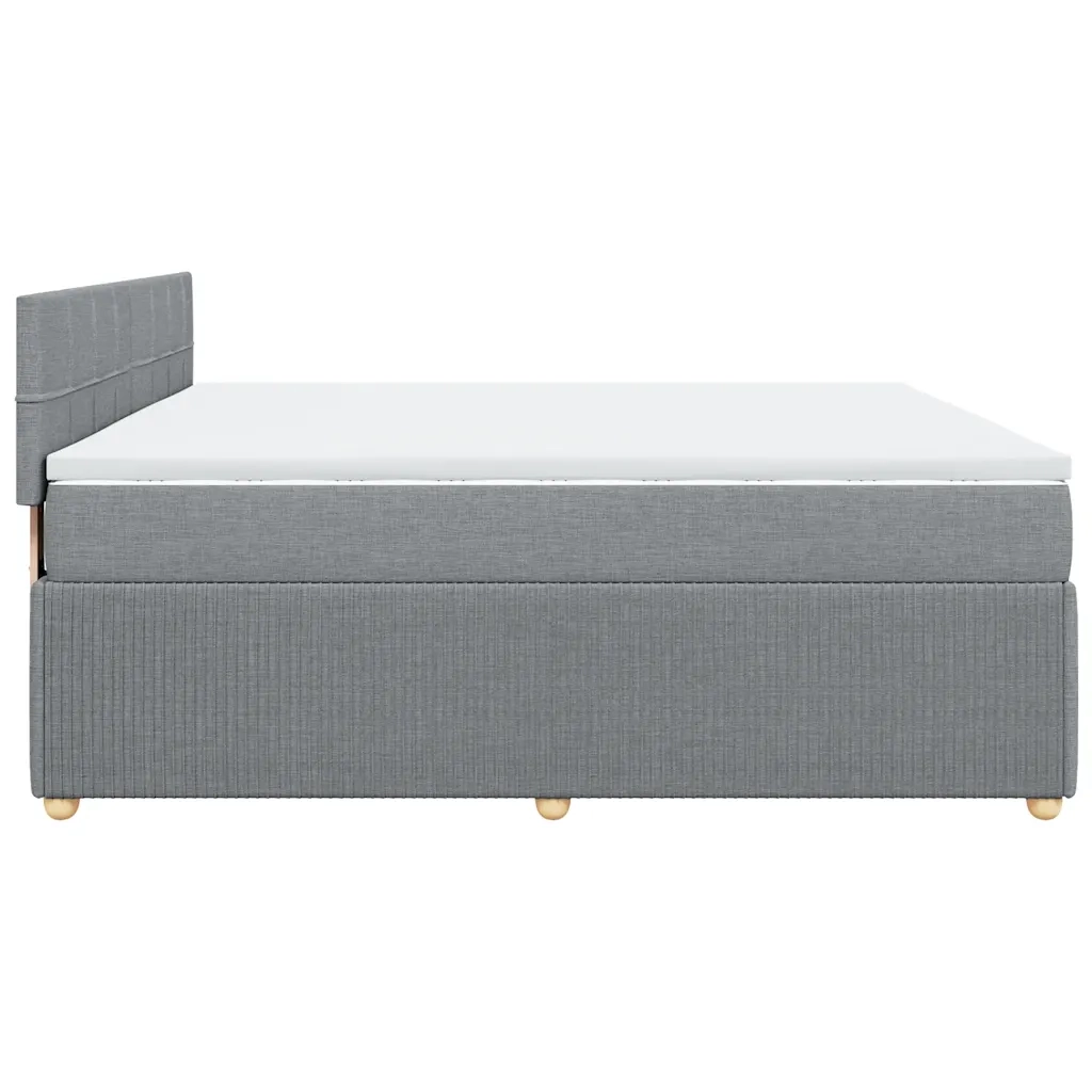 Giroletto a Molle con Materasso Grigio Chiaro180x200 cm Tessuto