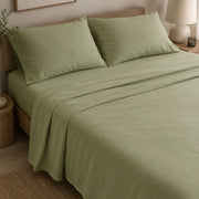 Sarisa, set Completo Letto Matrimoniale in Policotone, Verde