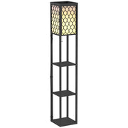 Lampada scaffale ¨C zephmum ¨C MDF nero 4 livelli 26x26x160 cm