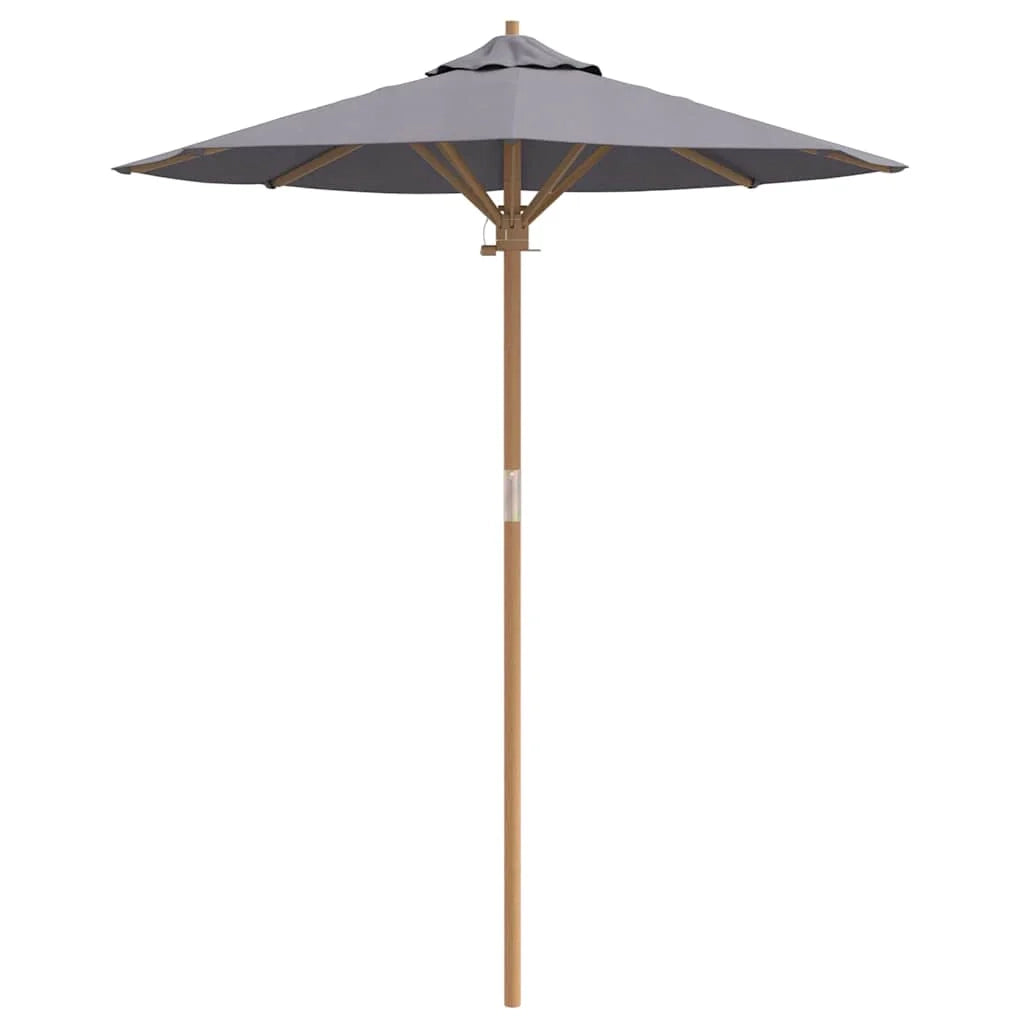 Pratico ombrellone da giardino rotondo con palo staccabile 270 x 260 cm stile minimalista bambù grigio scuro 02_0058246