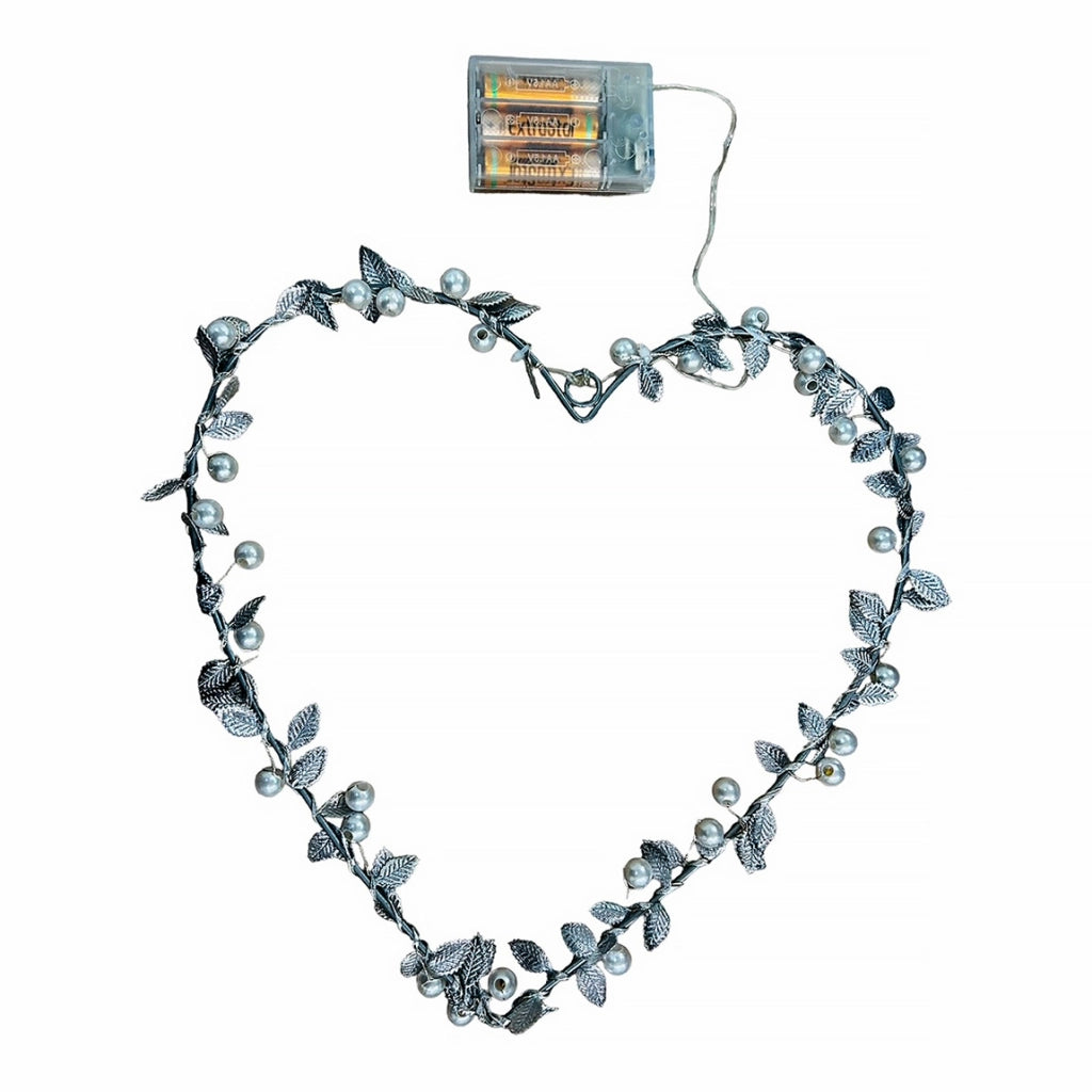Cuore Luminoso Decorazione Natalizia per feste 30 CM con 30 Led a Luce calda alimentati a Batteria