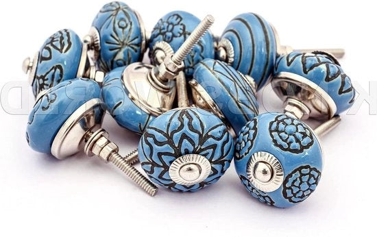 Mischia Vintage Look Diverse Pulsanti Ceramici - Maniglia Cassetto Cassetto Porta - Blu