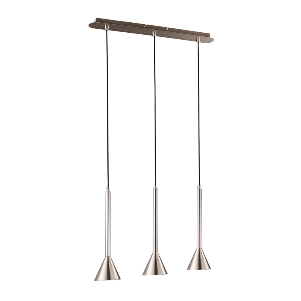 Lampadario Italux Anela moderno nichel 3xGU10 H120cm