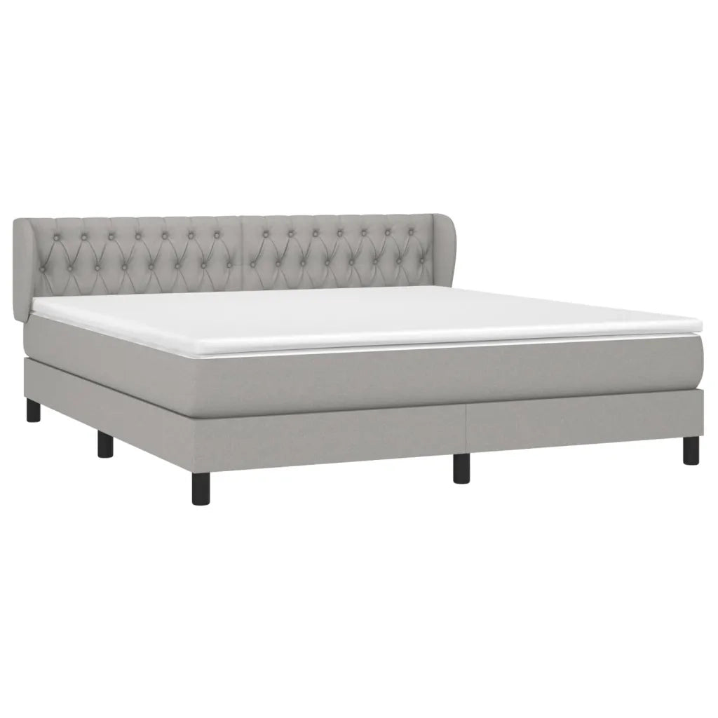 Giroletto a Molle con Materasso Grigio Chiaro180x200 cm Tessuto 3126501