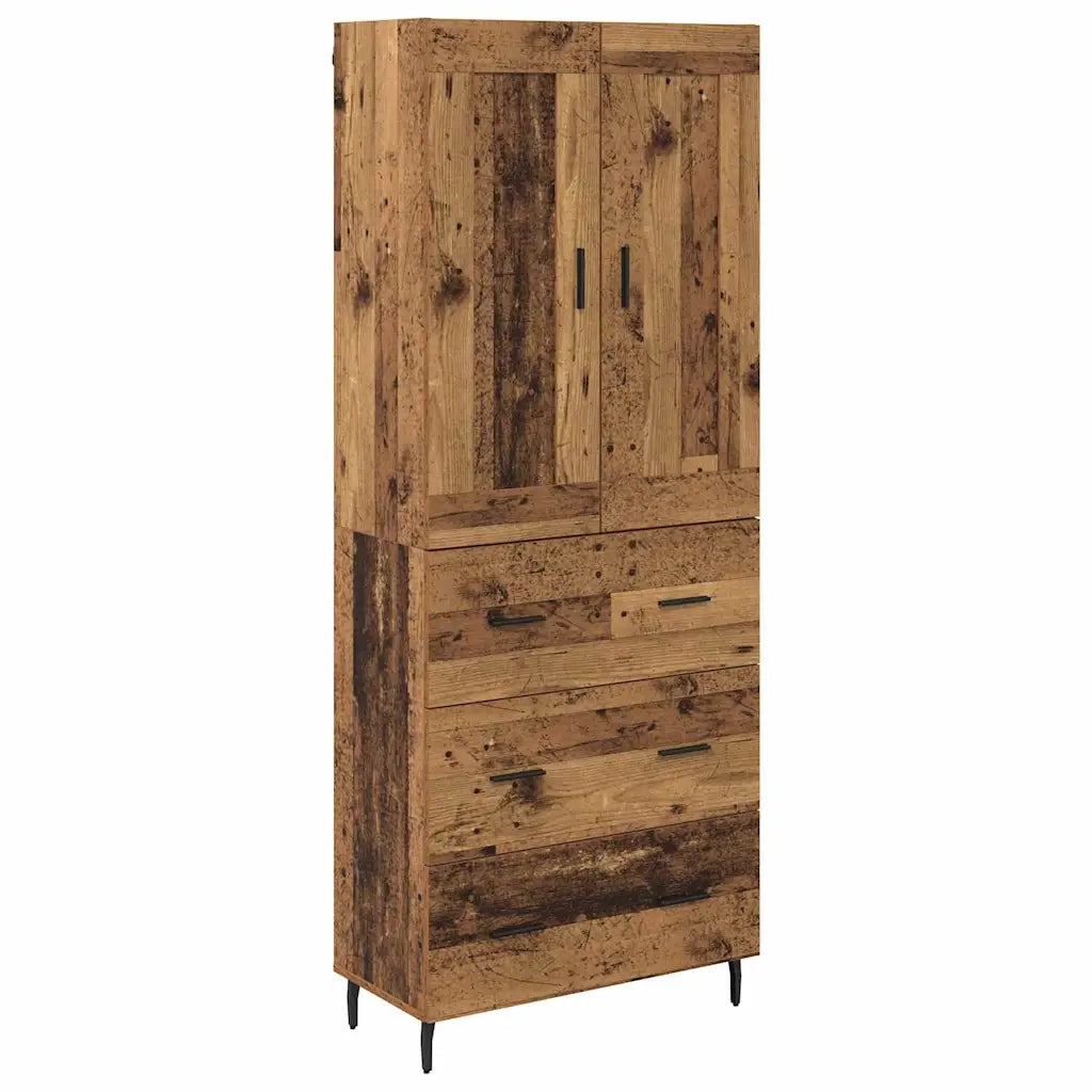 Credenza con cassetto 2 pz | Madia | Buffet da pranzo | Armadio da pranzo Legno vecchio Legno multistrato