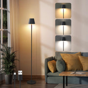 ZMH Lampada da terra LED nera dimmerabile metallo moderna senza fili 125cm