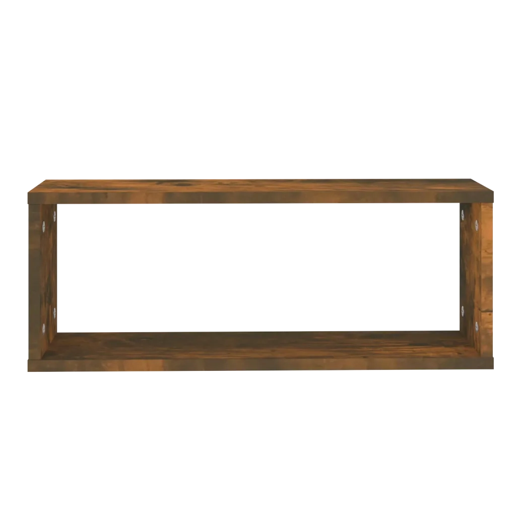 Mensole Parete Cubo 6pz Rovere Fumo 60x15x23 cm in Multistrato 815926