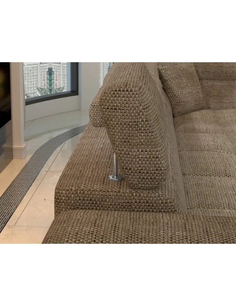 Divano ad angolo trasformabile PALAZZO 4 posti beige – angolo sinistro con 1 cuscino