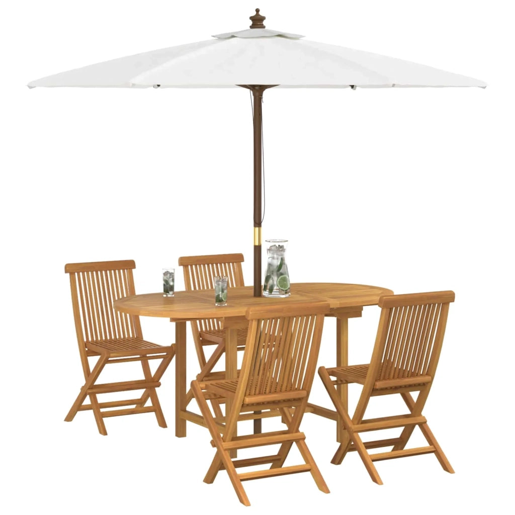 Set da Pranzo per Giardino 5 pcs Marrone Legno di teak solido 3157128