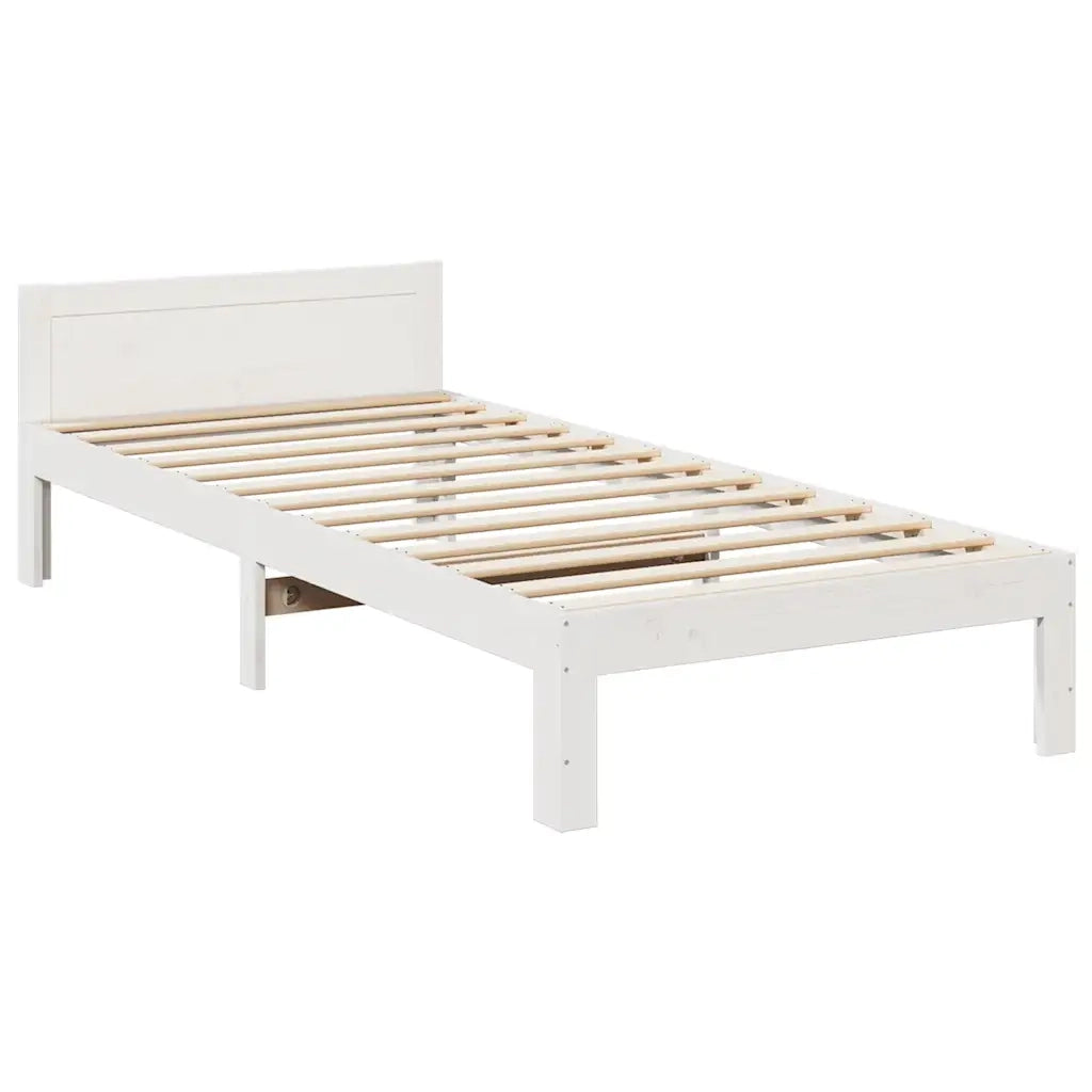 Giroletto senza Materasso Bianco 90x200 cm Legno Massello Pino 859233