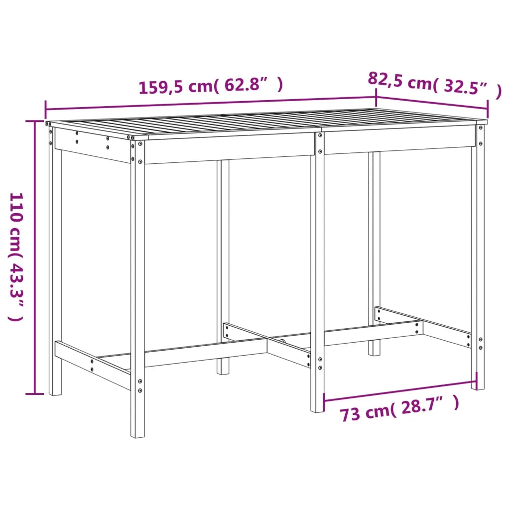 Set Bar da Giardino 7 pz in Legno Massello di Pino 3157781
