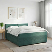 Letto box spring con materasso Verde Scuro 140 x 200 cm Velluto 3451694