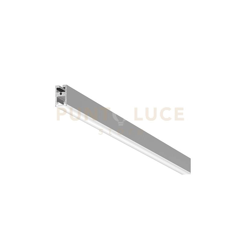 BLED P  - PROFILO IN ALLUMINIO SEZIONABILE CON DIFFUSORE AD INCASTRO BIANCO PARETE/SOFFITTO/SOSPENSIONE MT2 COLORE ARGENTO
