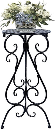 Supporto per piante per interni ed esterni 50 cm alto - Unico sostegno per vaso piedistallo per angolo terrazza balcone giardino veranda fattoria nero (1 pezzo)