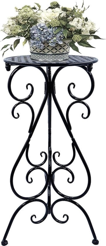 Supporto per piante per interni ed esterni 50 cm alto - Unico sostegno per vaso piedistallo per angolo terrazza balcone giardino veranda fattoria nero (1 pezzo)