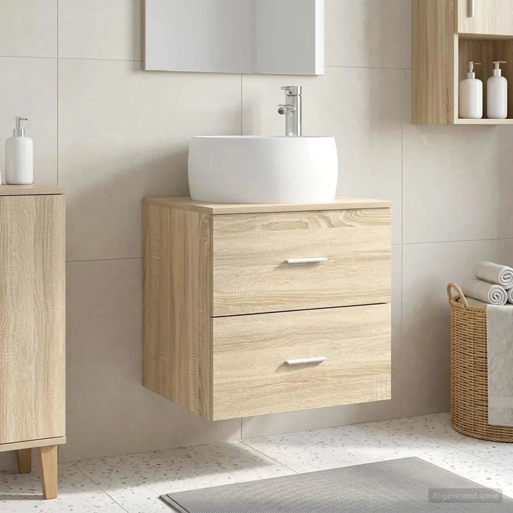 Mobile Lavabo da Parete Rovere Sonoma 49,5 x 44,5 x 66 cm 890312