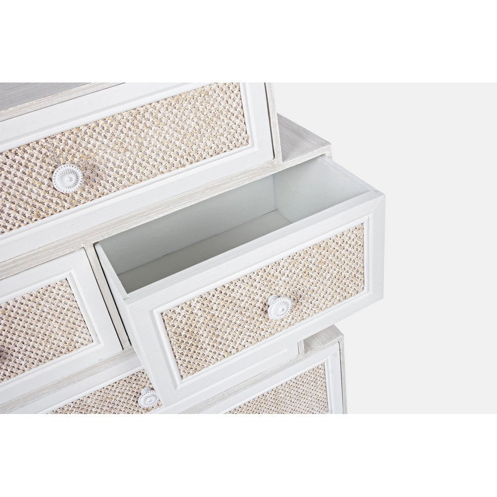 Cassettiera Legno Bianco Boho da Interno - MONIQUE