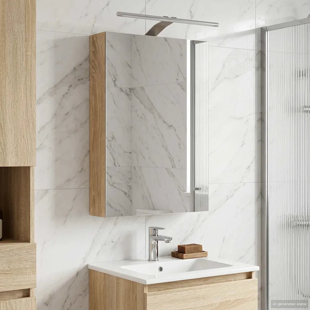 Mobiletto per specchio da bagno con lo scaffale Rovere Sonoma 889033