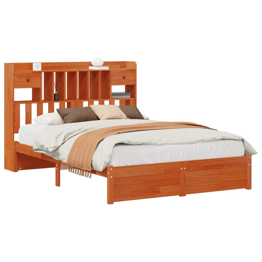 Libreria Struttura Letto con testiera Legno di Pino Massello 3423797
