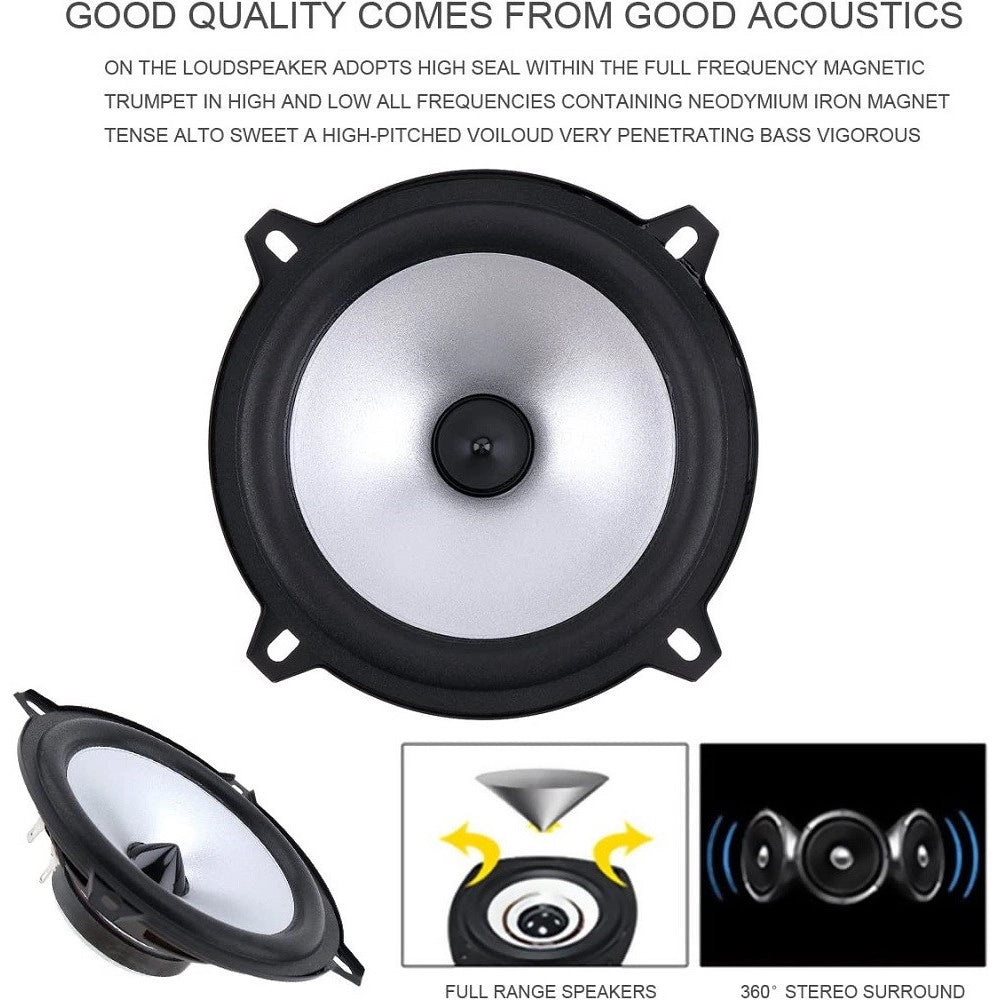 Trade Shop - Altoparlanti Coassiali 2 Vie Coassiale Auto Audio Musica Stereo Hifi 13cm 380 W -