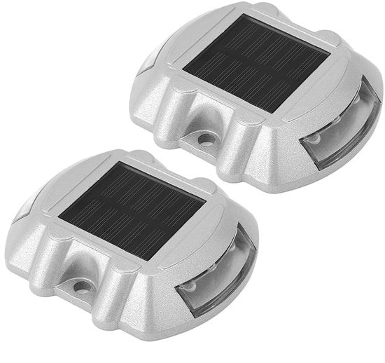 Marcatura Stradale a LED Riflettore - Segnalazione Stradale Solare - 6 Lampade a LED - Impermeabile - Illuminazione di Sicurezza - Per Autostrade/Strade Senza Illuminazione - Riflettore Stradale