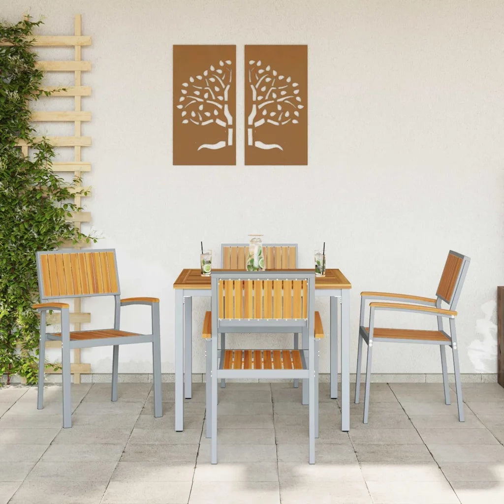 Sedia Impilabile 4 pcs Marrone 56 x 57 x 87 cm 4010629