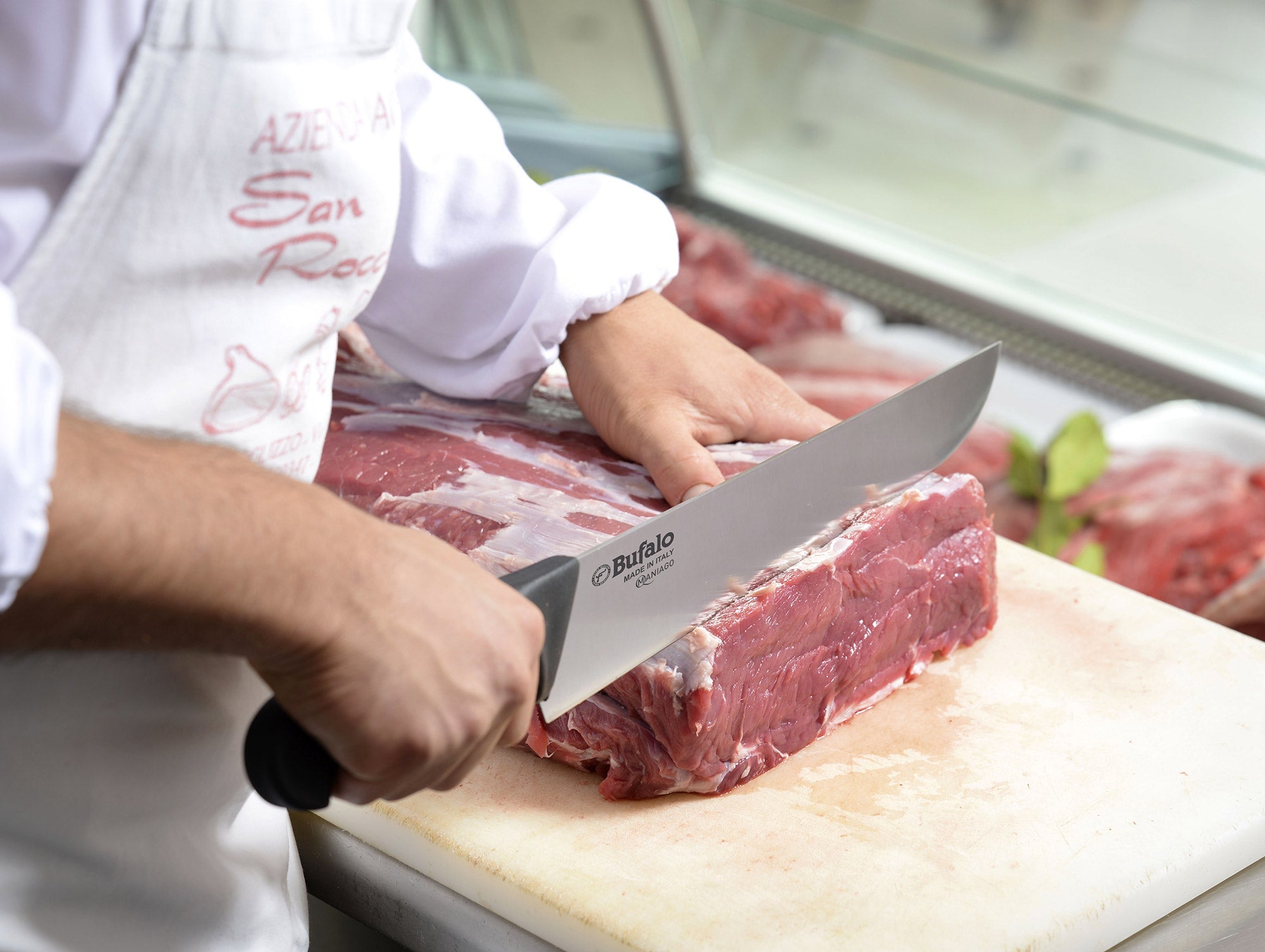 Coltello Francese Lama 18 cm Bufalo Macello S92/18 Manico Nero