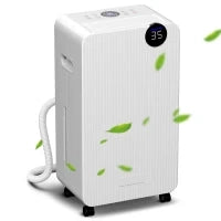 Deumidificatore 12 L/giorno, silenzioso, serbatoio d'acqua 2,1 L, display LED, 28x18,5x50,5cm, bianco