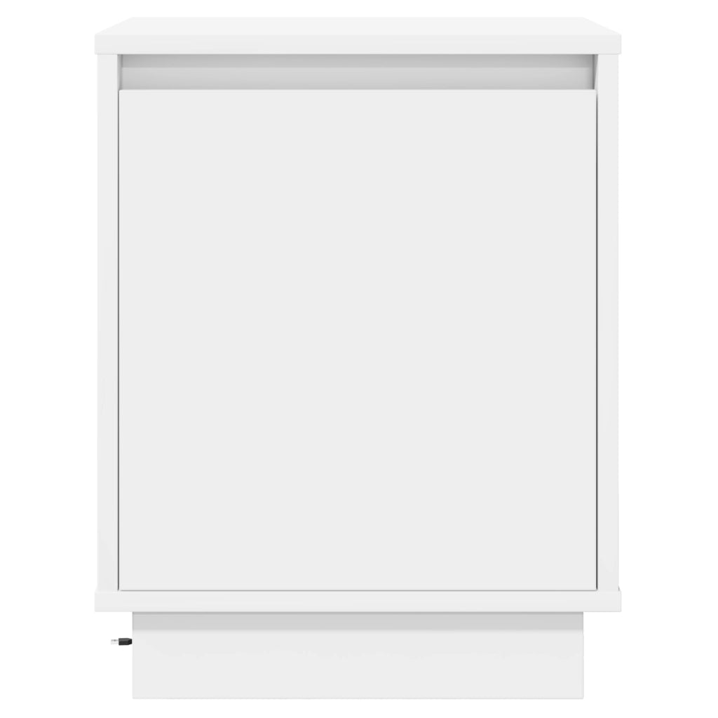 Comodino con luci LED Bianco 39x34,5x50 cm