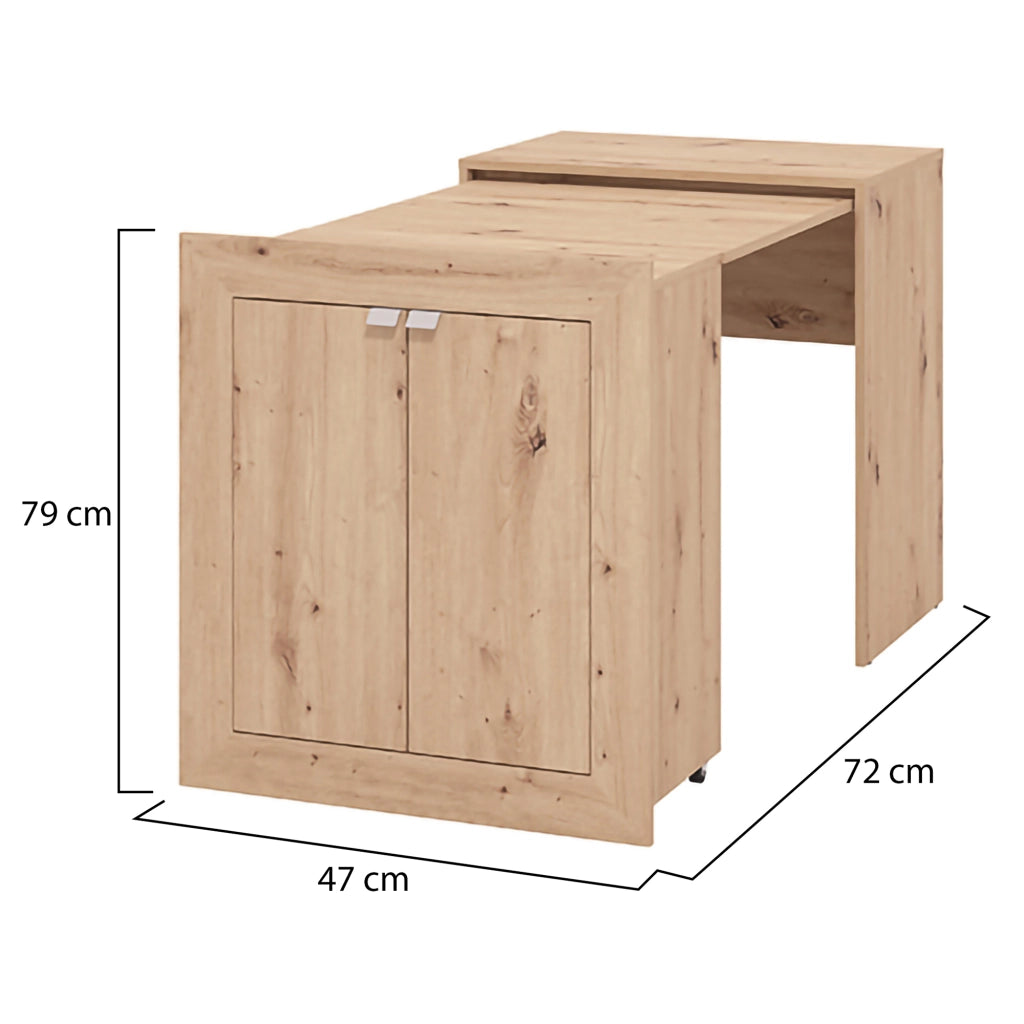 Keylon, Scrivania 2 Ripiani, 72x47x79h cm Marrone Rovere Nodi