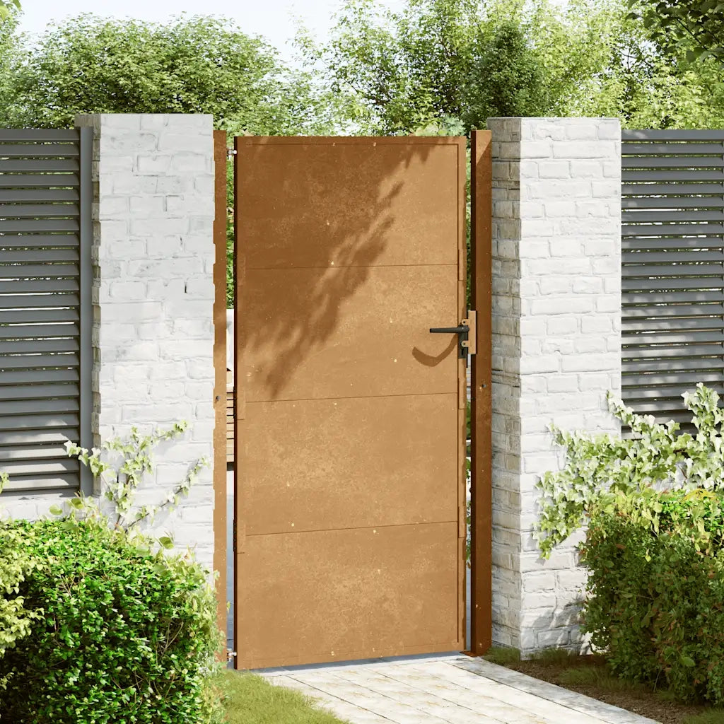 Cancello da giardino 100x175 cm in acciaio Corten 153206