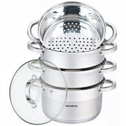 Klausberg KB-7140 Set di pentole per la cottura a vapore in acciaio inossidabile, 5 pezzi, 20 cm