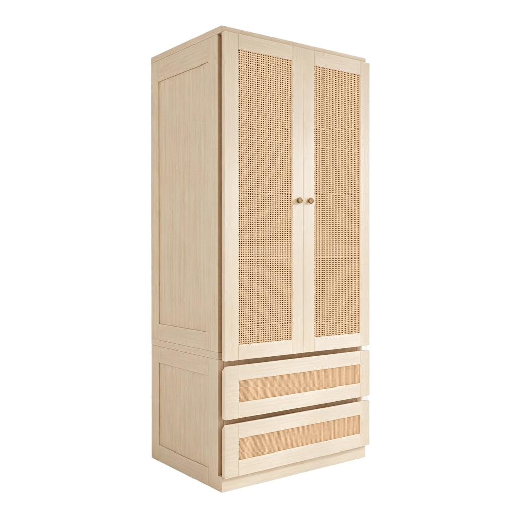 ARMADIO 70x55x170 cm a 2 ante colore legno con 2 cassetti