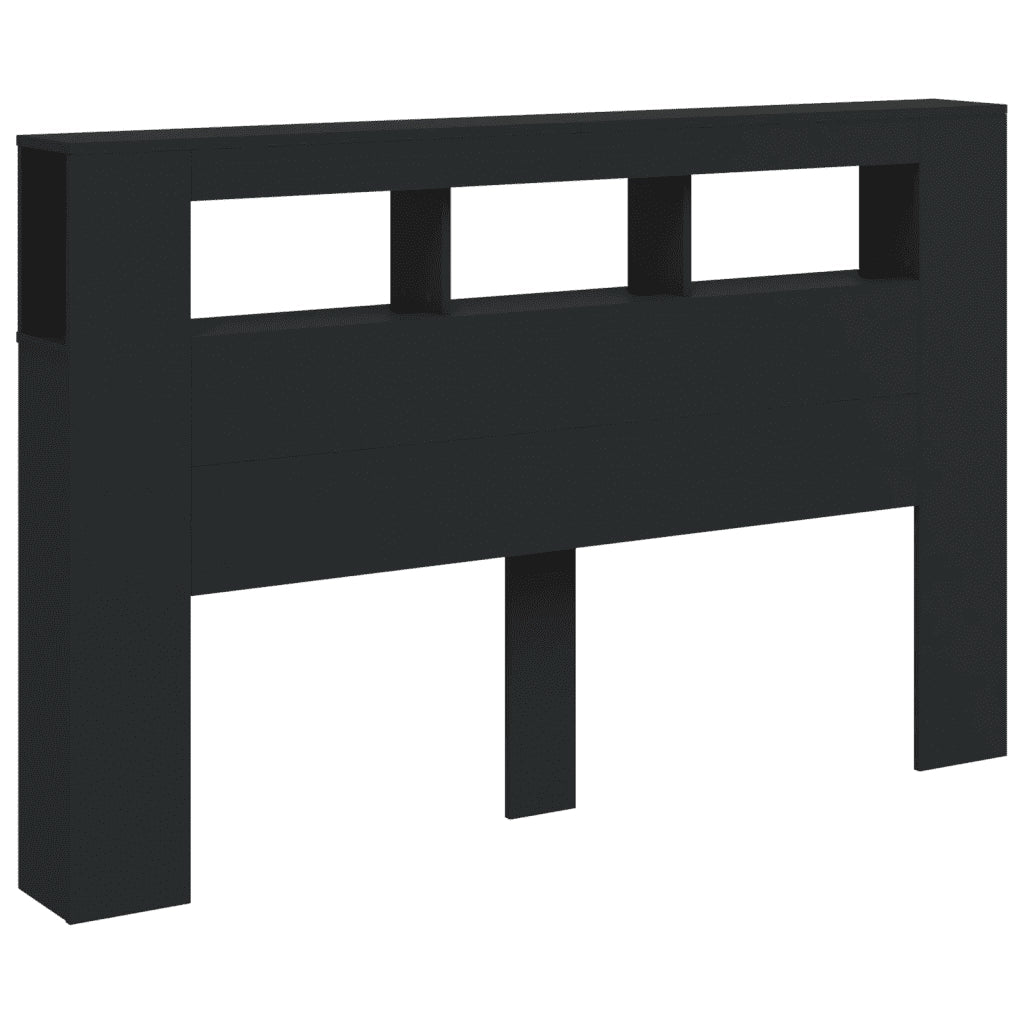Testiera | Testata LED Nera 160x18,5x103,5 cm Legno Multistrato