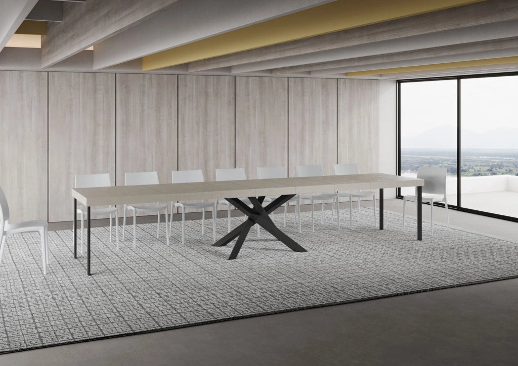 Tavolo Allungabile 160-420x90x77 cm Volantis Premium Cashmere Telaio Antracite